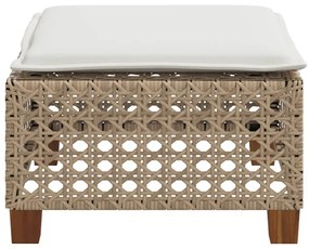 szürke polyrattan kerti ülőke párnával 63,5 x 56 x 32 cm