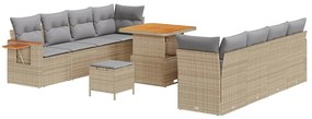 vidaXL Kerti Kanapé Szett párnával 11 pcs Beige és Világosszürke