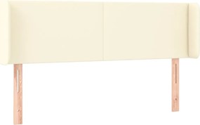 krémszínű műbőr szárnyas fejtámla 147x16x78/88 cm