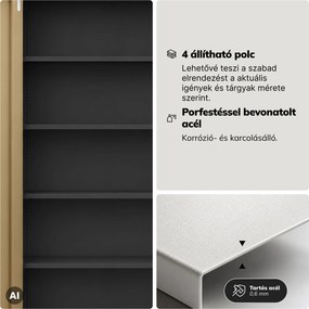 Fém irodai szekrény kódzárral, antracit, dió, 900x1850x400 mm: DANIEL Eco Design