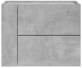 Betonszürke falra szerelhető éjjeliszekrény 45 x 30 x 35 cm