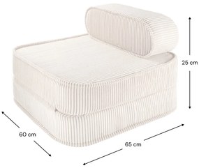 Krémszínű kordbársony gyerek fotel Flip – Wigiwama