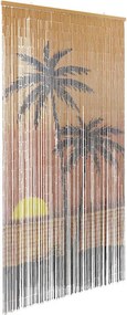 vidaXL rovaros ajtófüggöny pálmafa nyomtatás 90x220 cm bambusz