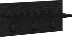 vidaXL Fali Kabáthorog Fekete tölgy 40 x 10,5 x 18 cm Faanyag