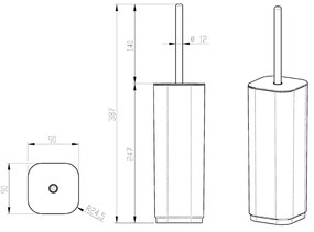 GEDY 633414 Seventy WC-kefe, fekete színű