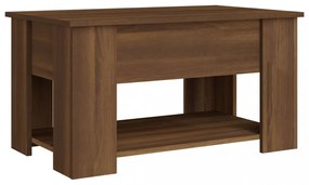 barna tölgy színű szerelt fa dohányzóasztal 79 x 49 x 41 cm