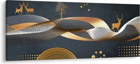 Kép - Grafika szarvassal (120x50 cm)