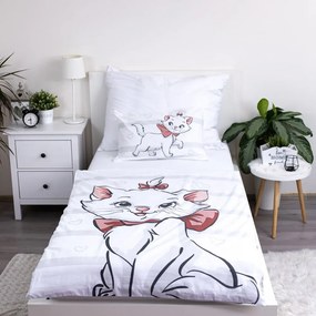 Fehér pamut gyerek ágyneműhuzat babaágyhoz 100x135 cm Marie Cat "Bow" – Jerry Fabrics