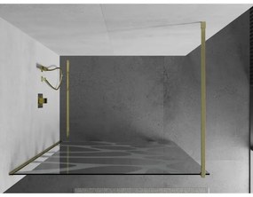 Mexen Kioto, Walk-In zuhany paraván 90 x 200 cm, 8 mm átlátszó üveg fehér mintás, arany matt profil, 800-090-101-55-97