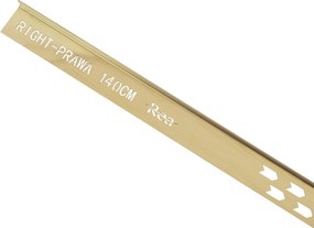 Lejtéskialakító szegély épített zuhanyhoz 140cm Brush Gold