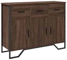 barna tölgy színű szerelt fa tálalószekrény 97 x 32,5 x 74,5 cm