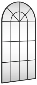 fekete ívelt vas fali tükör 50 x 100 cm
