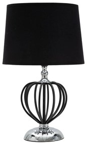 Asztali lámpa, gömb alakú fekete vázzal, ezüst - ELEGANTE