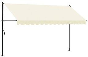 krémszínű szövet és acél feltekerhető napellenző 350 x 150 cm