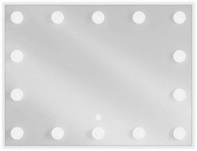 Mexen Dona, LED fürdoszobai tükör háttérvilágítással 80 x 60 cm, 6000K, páramentes, 9818-080-060-611-00