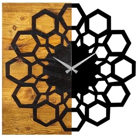 Fali óra 58x58 cm, 1xAA, fa/fém kivitel