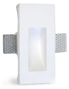 Fali gipsz süllyesztett festhető lábazati lámpatest - 80×165 mm – GU4/MR11 LED fényforrásokhoz