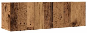 2 db antik fa színű falra szerelhető TV-szekrény 100x30x30 cm