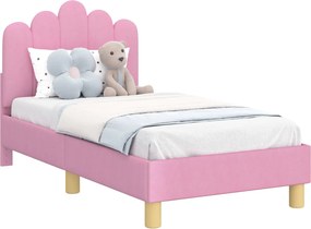 vidaXL Gyerekágy keret fejtámlával Rózsaszín 70 x 140 cm szövet