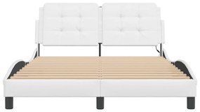 fehér ágykeret LED-ekkel matrac nélkül Zadar 140 x 190 cm