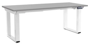 OfficeTech Strong ĂĄllĂthatĂł magassĂĄgĂș asztal 180 x 80 cm, fehĂ©r alap, vilĂĄgos szĂŒrke