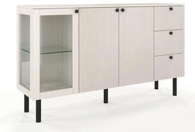 Norvik Bükk/Fehér polcos-fiókos komód, 160 cm