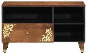 Média szekrény Mézbarna Tömör mangófa, Mérnöki fa 80 x 33 x 46 cm