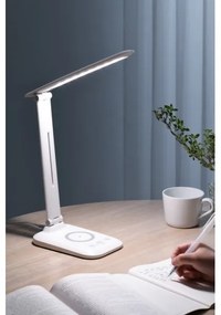 Immax 09107L - LUMI LED asztali lámpa, fényerőszabályozható, vezeték nélküli QI töltéssel, LED/7W/230V, fehér
