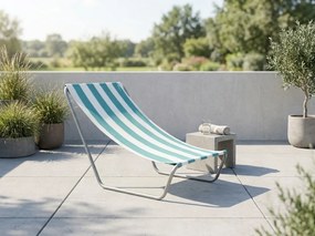 Összecsukható tengerparti napozóágy SAND, türkiz csíkos