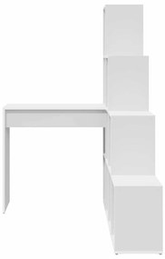 Sarokíróasztal polcokkal Fehér 101,5 x 149,5 x 149,5 cm Faanyag