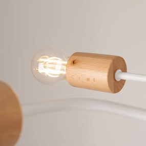 Sollux SL.1665 - Felületre szerelhető csillár TIMBO 4xE27/15W/230V fehér/bézs/bükkfa