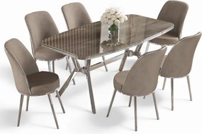 Lena étkezőgarnitúra, antracit-króm, 160 cm – TR240CHR2891