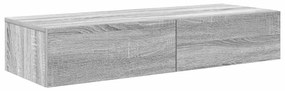 Falipolc fiókokkal szürke sonoma 100x36x19 cm műszaki fa