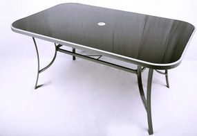 Kerti asztal Garth 150 x 89 x 72 cm acél/üveg