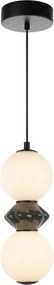Italux modern függeszték balos matt fekete opál átlátszó szürke itxpnd-94921-2a-bk