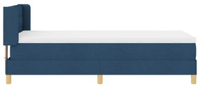 Boxspring Ágy, Kék Matrac, 90 x 200cm, Szövet