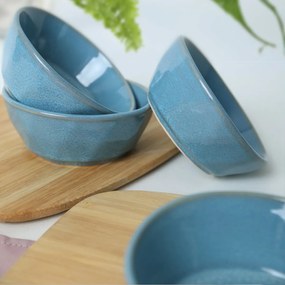 6 darab Facetta 12 cm-es kőagyag tál, türkiz