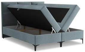 Világoskék ágyneműtartós boxspring ágy 140x200 cm Pakalana – Makamii