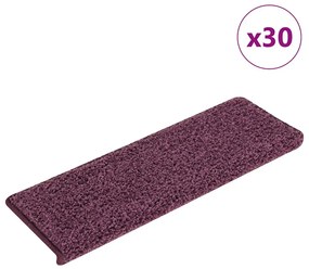 30 db lépcsőszőnyeg, 65 x 21 x 4 cm, sötétlila, téglalap alakú széllel