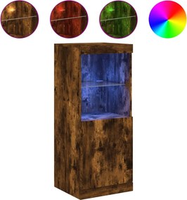vidaXL füstös tölgy színű tálalószekrény LED-ekkel 41 x 37 x 100 cm