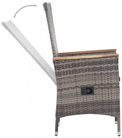 3 részes szürke polyrattan kerti ülőgarnitúra párnákkal