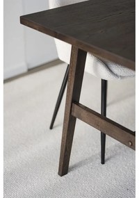 Sötétbarna étkezőasztal tölgyfa dekorral 100x220 cm Plainfield – Rowico