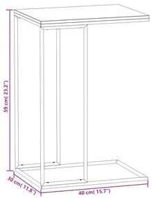 fekete szerelt fa kisasztal 40 x 30 x 59 cm