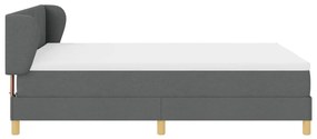 Boxspring Ágy Mattal - Sötétszürke, 160x200 cm Szövet
