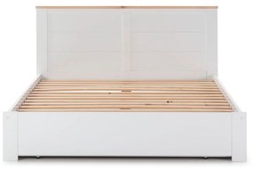 Black Friday - Fehér franciaágy tárolóhellyel, ágyráccsal 160x200 cm Gabi – Marckeric