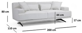 Világosszürke kanapé 200 cm Bentley – Balcab Home