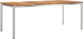 vidaXL ÉtkezőAsztal Barna 200 x 90 x 75 cm Tömör Teakfa