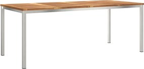 vidaXL ÉtkezőAsztal Barna 200 x 90 x 75 cm Tömör Teakfa