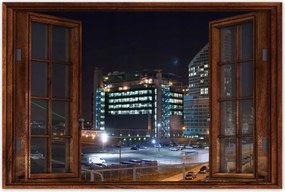 Poszterek 60x40 Éjszaka Kilátás a felhőkarcolókra