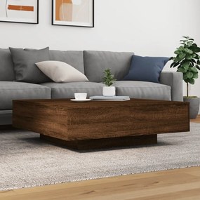 barna tölgyszínű szerelt fa dohányzóasztal 100 x 100 x 31 cm